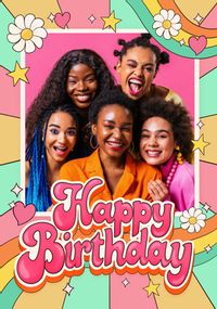 Tap to view Happy Birthday Colourful Retro Photo Card