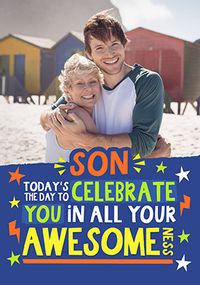 Tap to view Celebrate Son Personalised Birthday Card