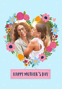 Tap to view Floral Heart Photo Mother's Day Card
