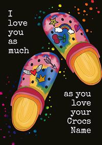 Tap to view Personalised Clogs Valentine Card