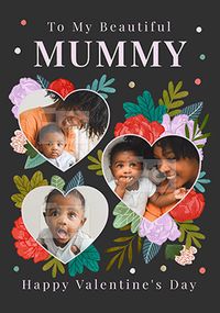 Tap to view Mummy Heart Flowers Photo Valentine's Day Card