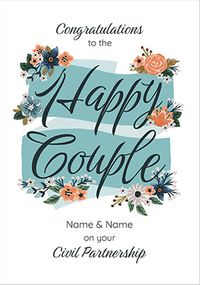 Tap to view Civil Partnership Personalised Wedding Card