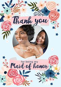 Tap to view Thank You Maid Of Honour Personalised Wedding Card