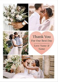Tap to view Thank You for Our Best Day Heart Photo Card