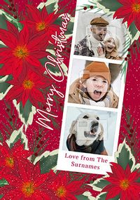 Tap to view Family Poinsettia Photo Christmas Card