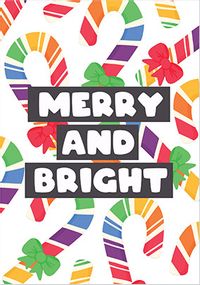 Tap to view Candy Cane Merry & Bright Christmas Card
