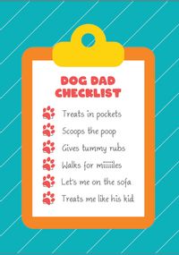 Tap to view Dog Dad Checklist Father's Day Card