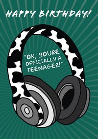 Tap to view Officially a Teenager Headphones Birthday Card