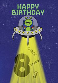 Tap to view 8 Earth Years Birthday Card