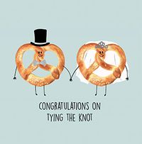 Tap to view Pretzels Tying the Knot  Wedding Card