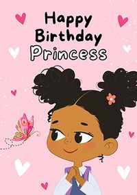 Tap to view Girly Pink Princess Birthday Card