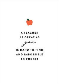 Tap to view A Teacher as Great as You Thank You Card