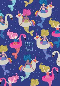 Tap to view Pool Float Party Time Birthday Card