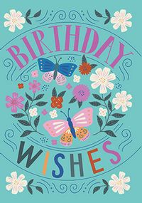 Tap to view Floral Wishes Birthday Card