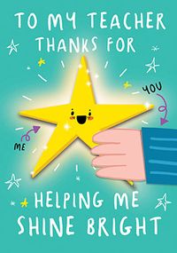 Tap to view Shine Bright Thank You Teacher Card