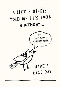 Tap to view A Little Birdie Birthday Card