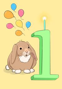 Tap to view Bunny Age 1 Children's Card