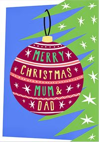 Tap to view Mum & Dad Baubles Merry Christmas Card