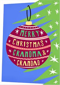 Tap to view Grandma & Grandad Baubles Merry Christmas Card