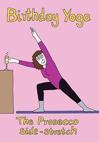 Tap to view Birthday Yoga Prosecco Card