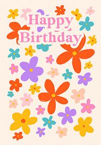 Tap to view Happy Birthday Colour Flowers Card
