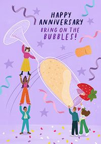 Tap to view Bring on the Bubbles Purple Anniversary Card