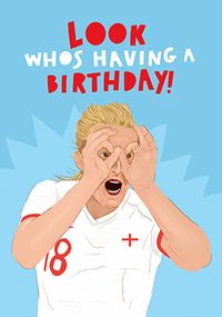 Tap to view Look who's having a Birthday Football Card