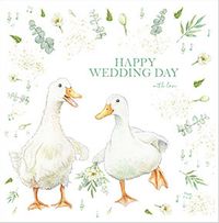 Tap to view Two Geese Happy Wedding Day Card