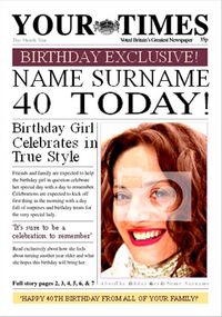 Tap to view Your Times - Her 40th