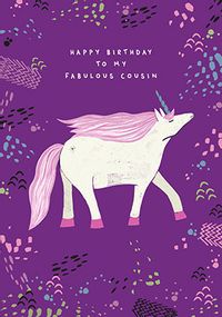 Tap to view Fabulous Cousin Unicorn Birthday Card