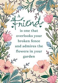 Tap to view Flowers in Your Garden Friend Birthday Card