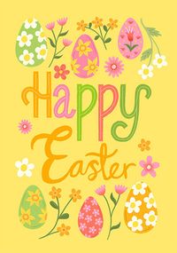 Tap to view Happy Easter Flowers and Eggs Card