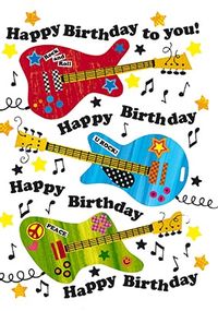 Tap to view Happy Birthday Guitars Card
