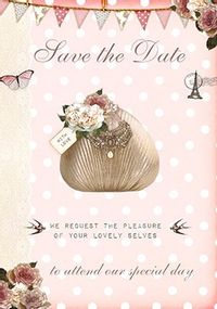 Tap to view Peony Teacup Wedding Card - Save The Date