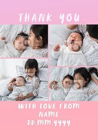 Tap to view Thank You New Baby Girl Personalised Photo Card