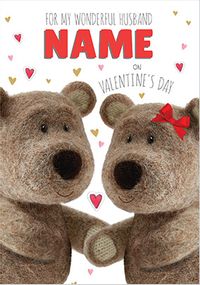 Tap to view Barley Bear - Wonderful Husband Personalised Card