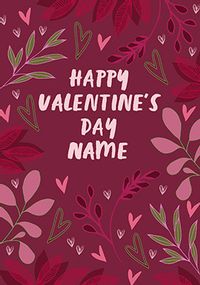 Tap to view Valentine's Day Foliage Personalised Card