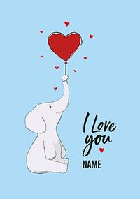 Tap to view I Love You Elephant Personalised Valentines Card