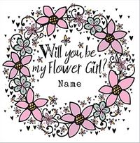 Tap to view Rhapsody - Flower Girl Card Will you be Floral Wreath