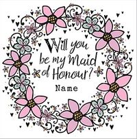 Tap to view Rhapsody - Maid of Honour Card Will you be Floral Wreath