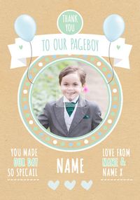 Tap to view Rustic Romance - Pageboy Thank You Wedding Card