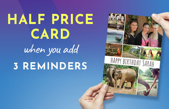 Half Price Card when you add 3 reminders