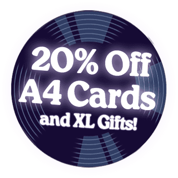 20% off A4 Cards & XL Gifts