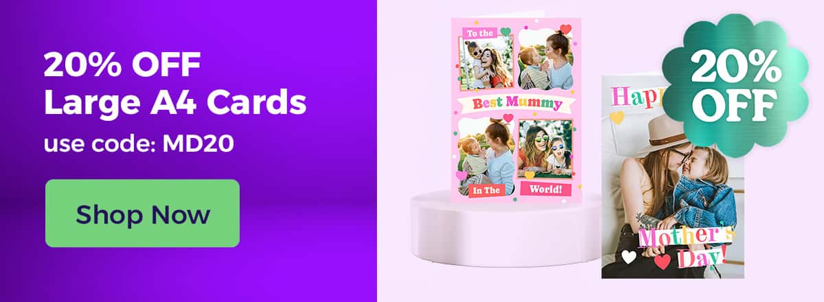 20% Off A4 Cards for Mother's Day