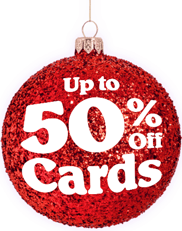 up to 50% off cards!