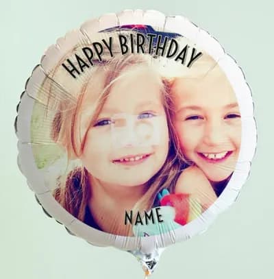 Personalised Photo Balloon Black Text