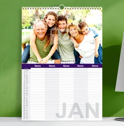 Family Calendar For Five