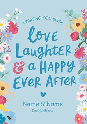 Love And Laughter Wedding Personalised Card