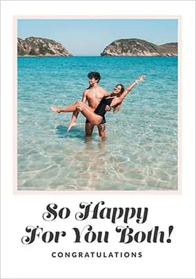 So Happy For You Both Engagement Photo Card