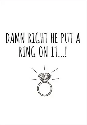 Ring On It Engagement Card